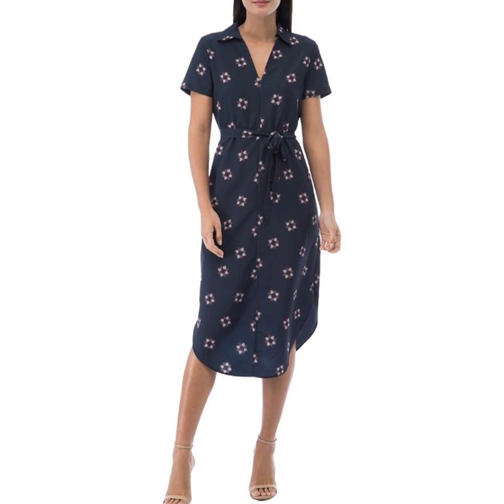 B Collection by Bobeau Larson Scarf Print Midi Dress